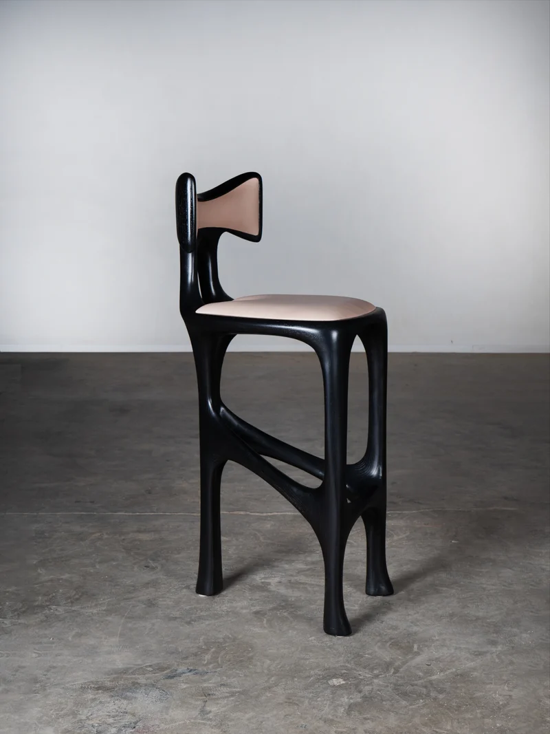 Tripa Stool in Ebony stain on Ash Wood