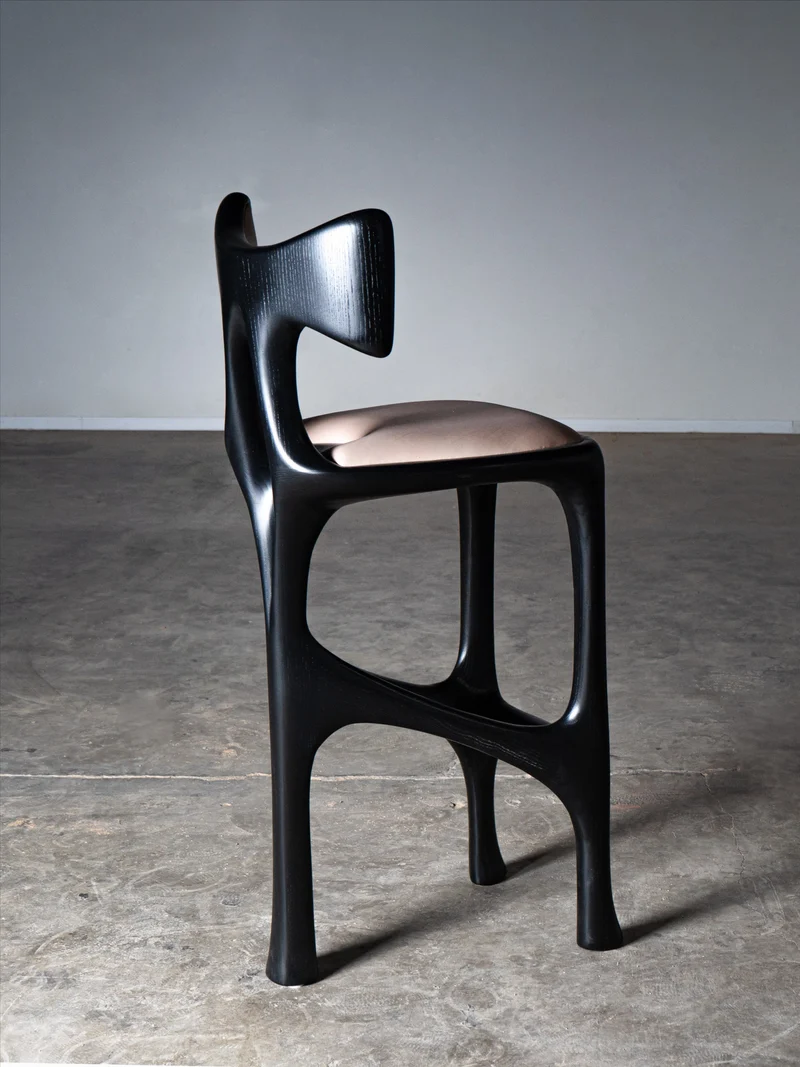 Tripa Stool in Ebony stain on Ash Wood
