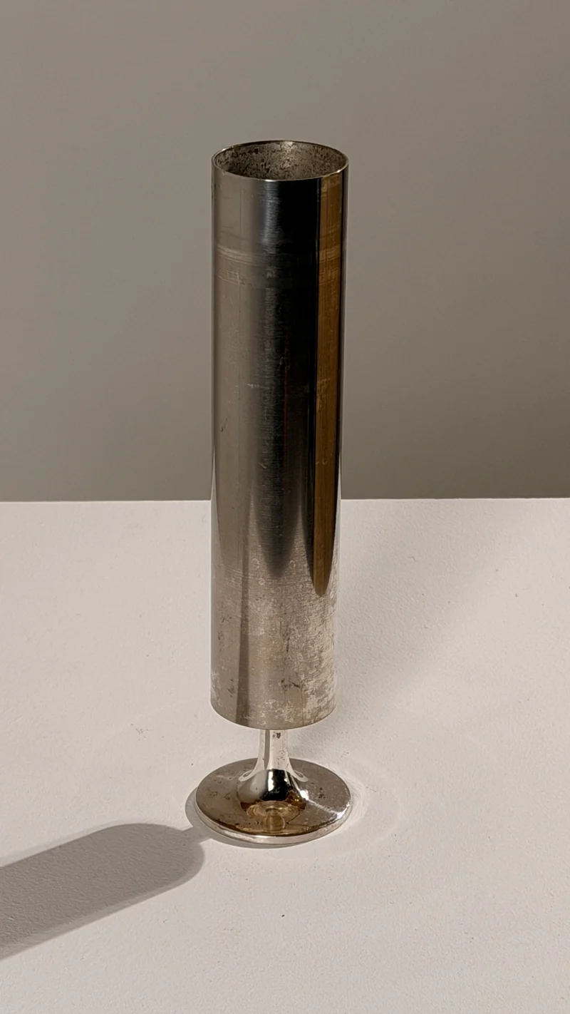 Large Silver-plated Metal Candleholder, France, circa 1970.