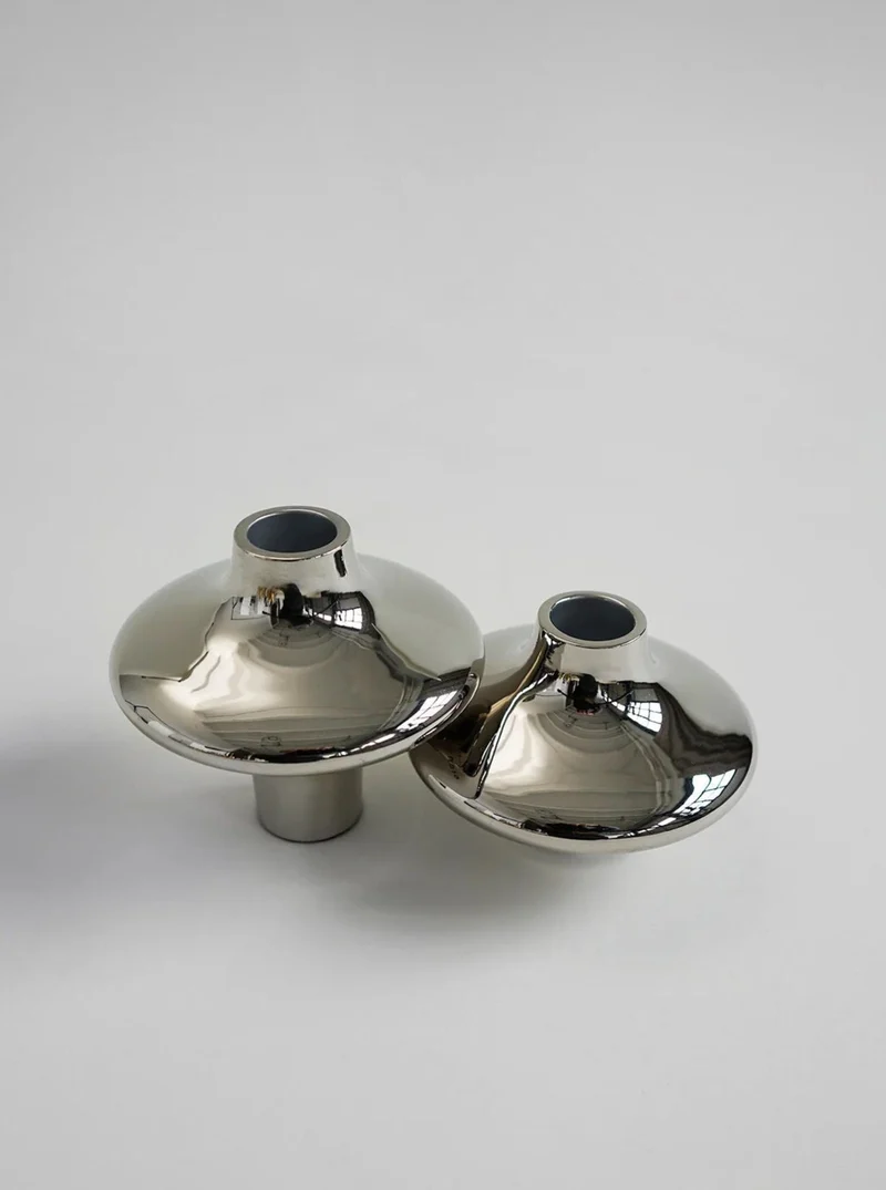 Doublet Candleholder - Large - Silver