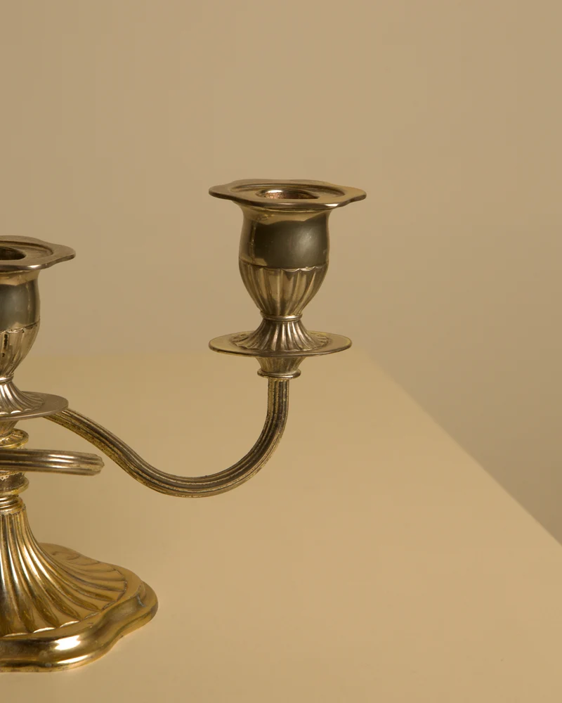 Italian "Medusa" Metal Candleholders, 1960s