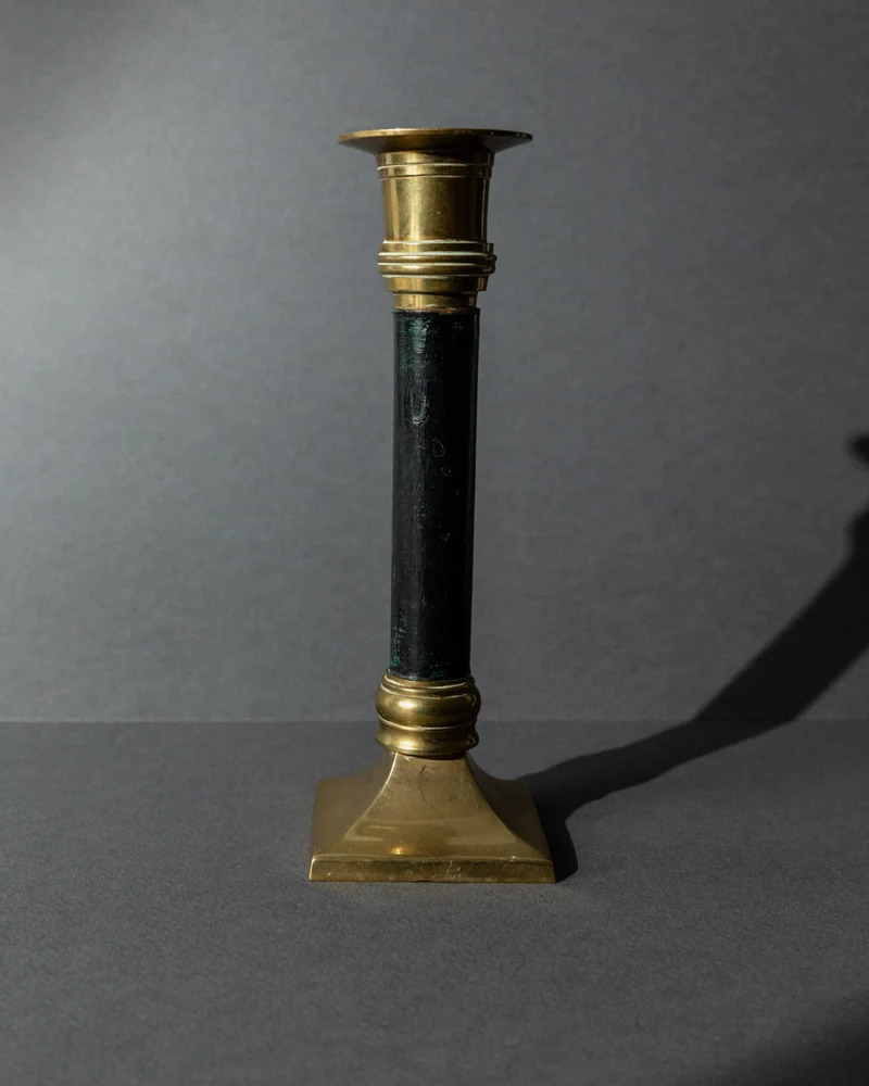 Vintage 1940s Brass Candleholders Set of 3