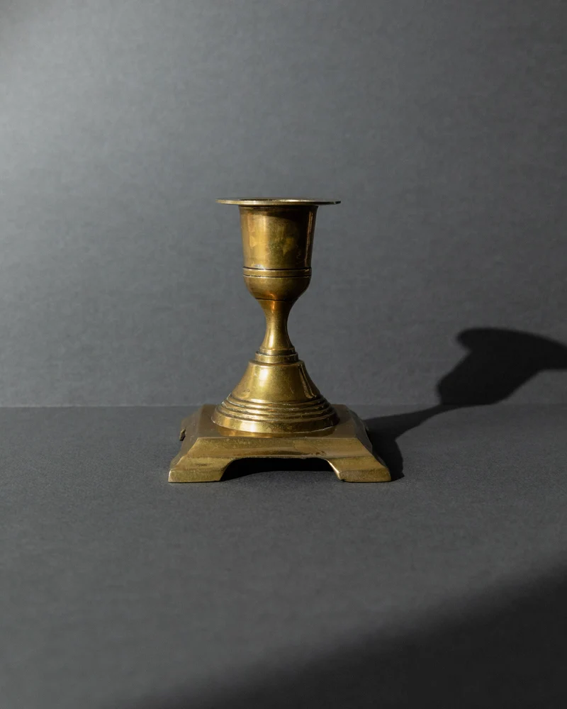 Vintage 1940s Brass Candleholders Set of 3