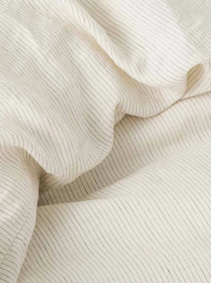 Washed Linen Bed Set in Stripes