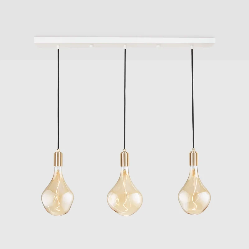 Linear Triple Pendant in Brass