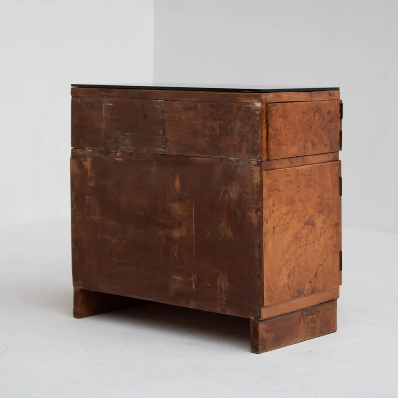 Pair of Art Deco Nightstands in Burlwood