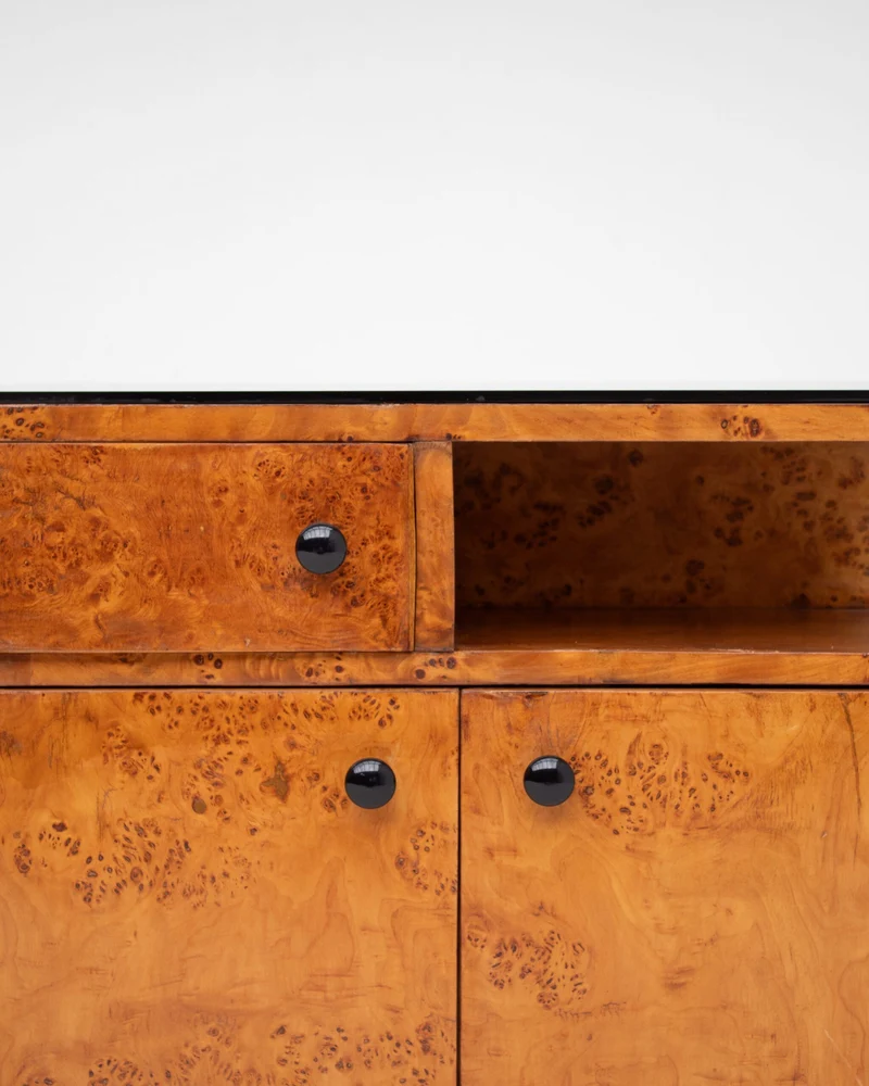 Pair of Art Deco Nightstands in Burlwood