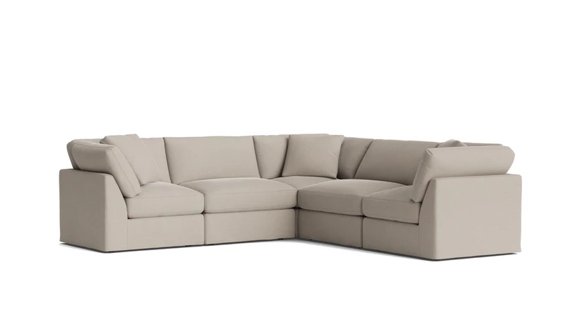 Get Together™ 5-Piece Modular Sectional Closed, Standard, Light Pebble