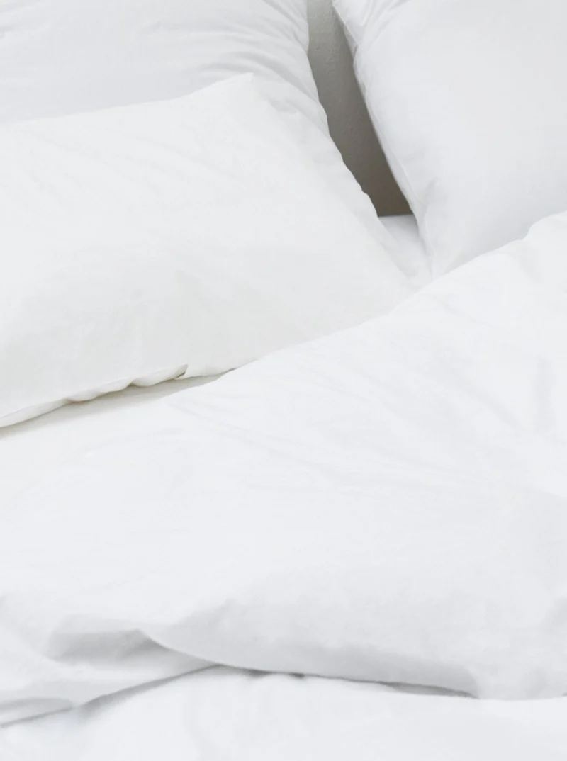 White Washed Cotton Percale Bed Set