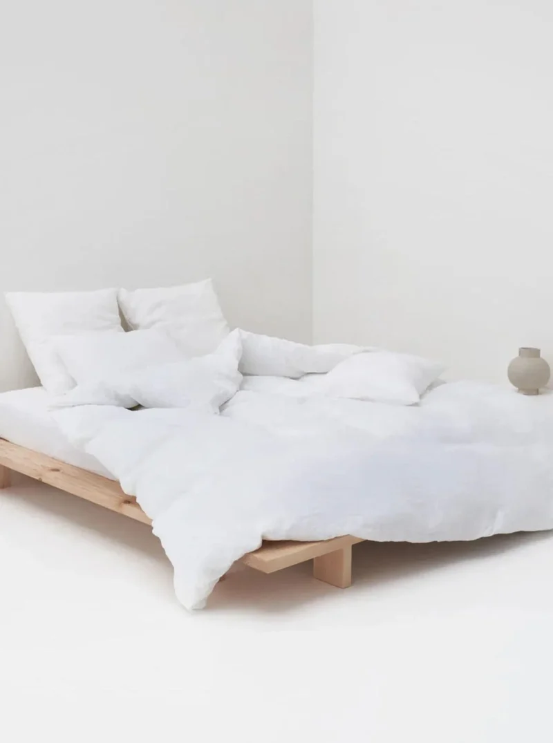 White Washed Linen Bed Set
