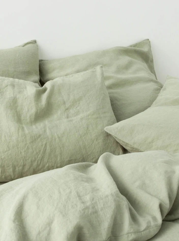 Washed Linen Bed Set in Sage