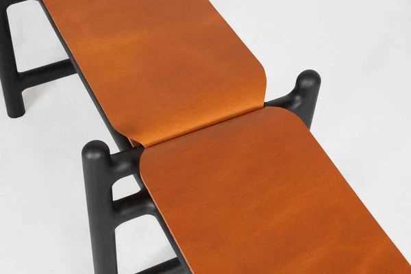 Lyndoe Bench in Solid Wood and Leather