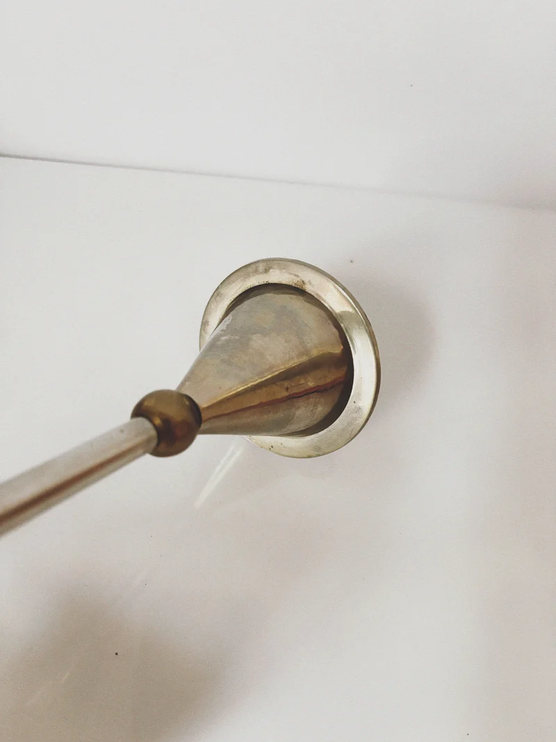 Postmodern Metal and Brass Candleholders