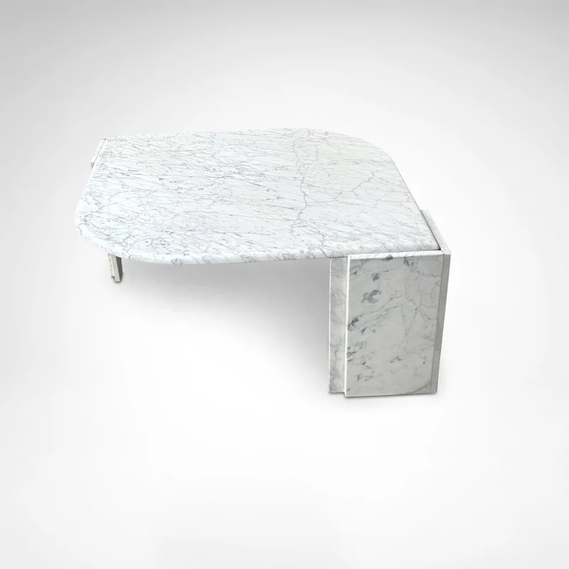 Carrara marble teardrop coffee table Germany 1980s