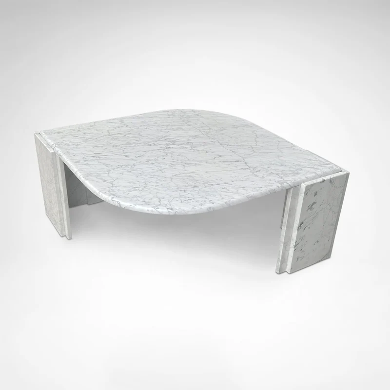 Carrara marble teardrop coffee table Germany 1980s