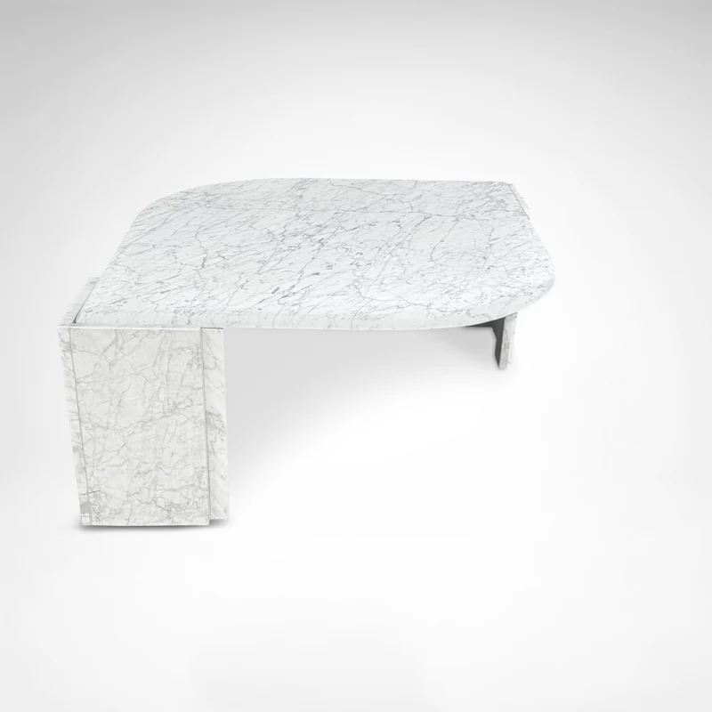 Carrara marble teardrop coffee table Germany 1980s