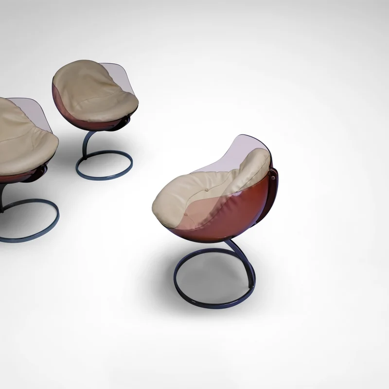Sphere dining chairs by Boris Tabacoff for Mobilier Modulaire Moderne France 1970s