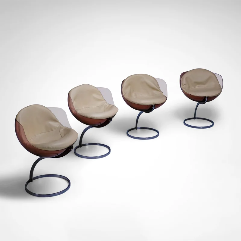 Sphere dining chairs by Boris Tabacoff for Mobilier Modulaire Moderne France 1970s