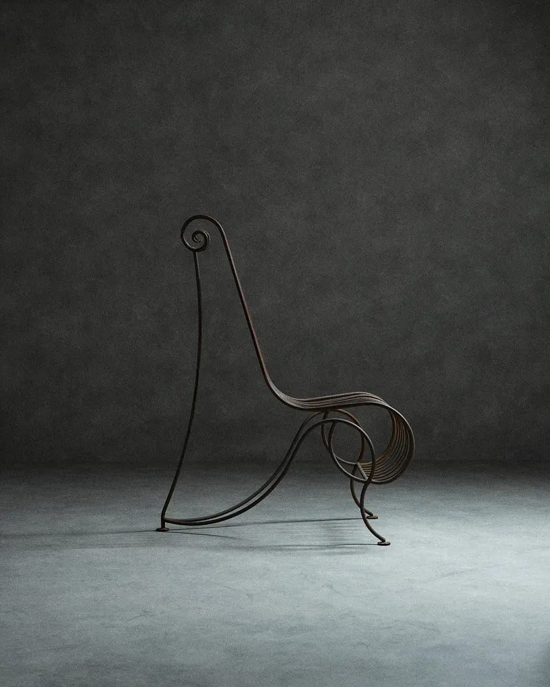 Spine Chair and Table in the Style of André Dubreuil