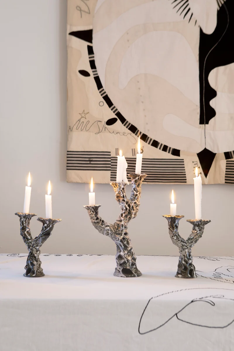 Three Wishes Hand Made Ceramic Candle Holders