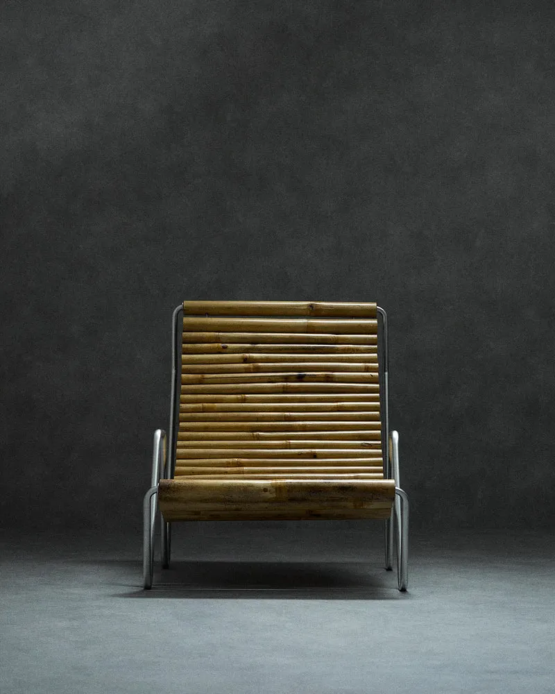 bamboo lounge chair, signed "Hambresin"