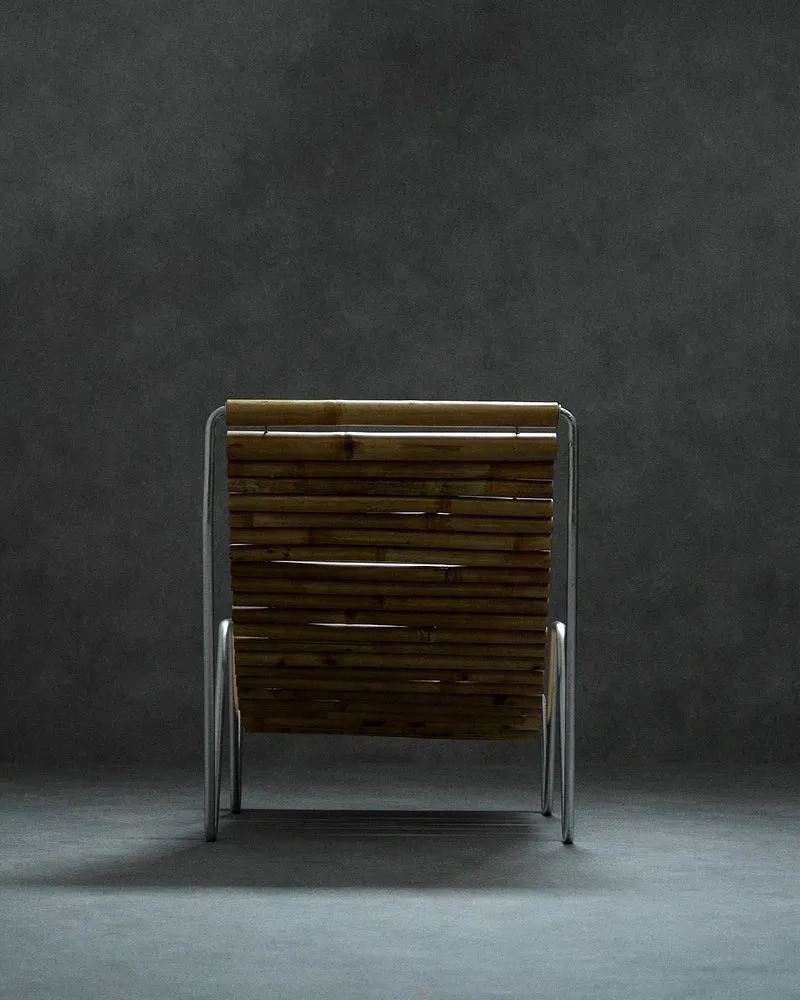 bamboo lounge chair, signed "Hambresin"