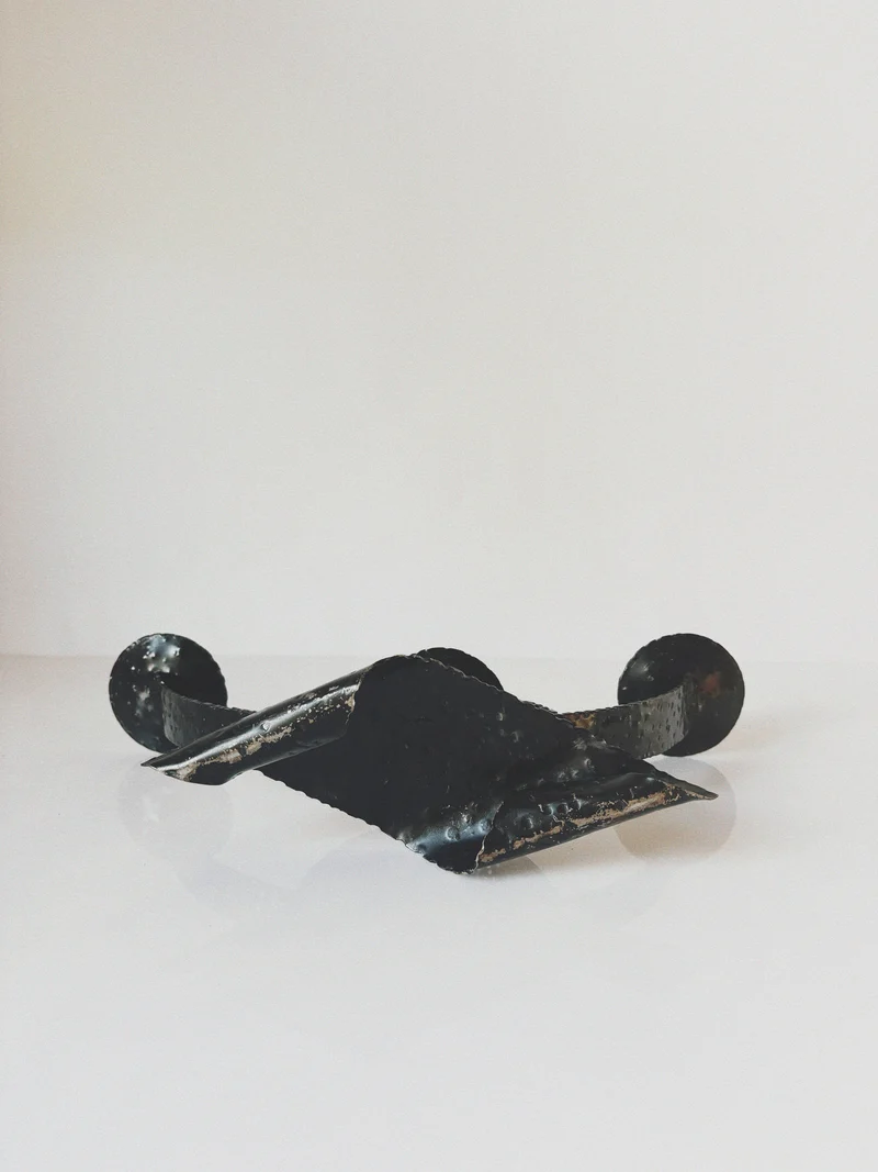 Bent Metal Mid Century Candlestick, Poland