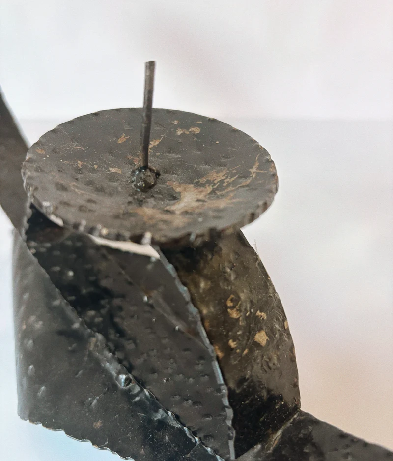 Bent Metal Mid Century Candlestick, Poland
