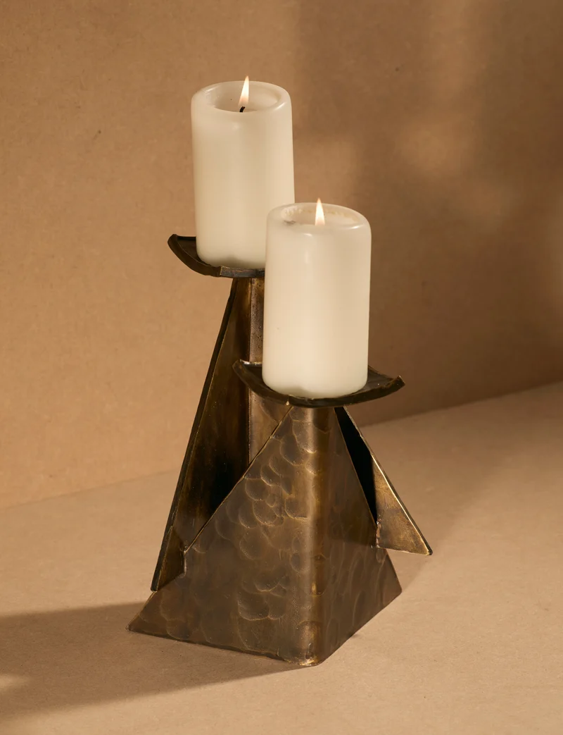 Vintage Candle Holder in Bronze - Artisanal Collection
