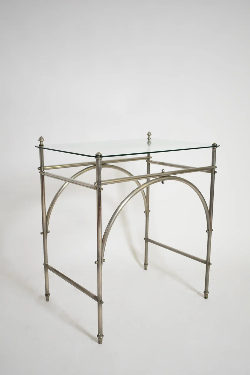Tubular Chrome Iron and Glass Table, 1920s