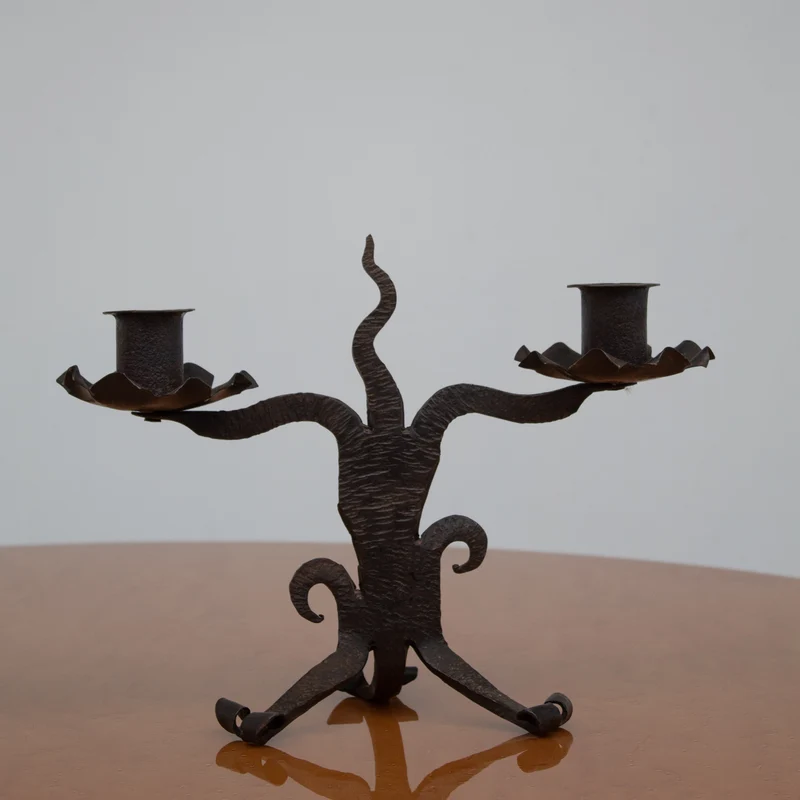 Vintage Candle Holders in Metal - Pair Collection