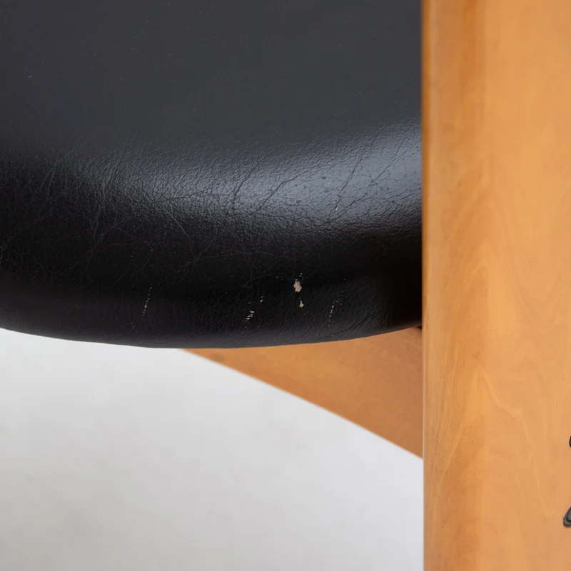 Set of Dining Chairs in Wood and Leather by Mario Marenco for Mobil Girgi