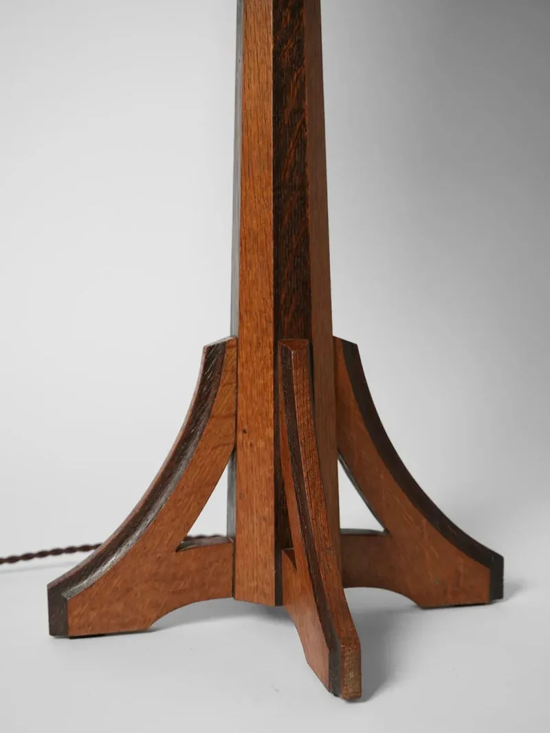 Arts & Crafts Oak Table Lamp, 1920s