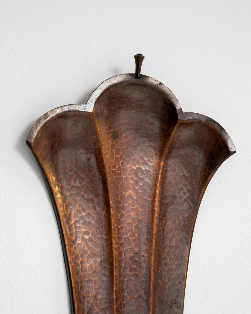 Pair of Swedish Art Deco Copper Wall Sconces, 1930s
