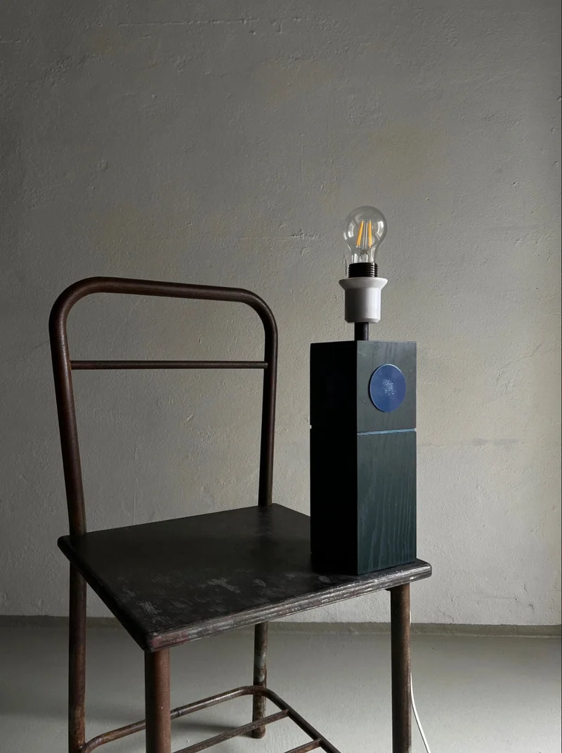 Vintage Mid-Century Wood Table Lamp by Lars-Goran Nilsson