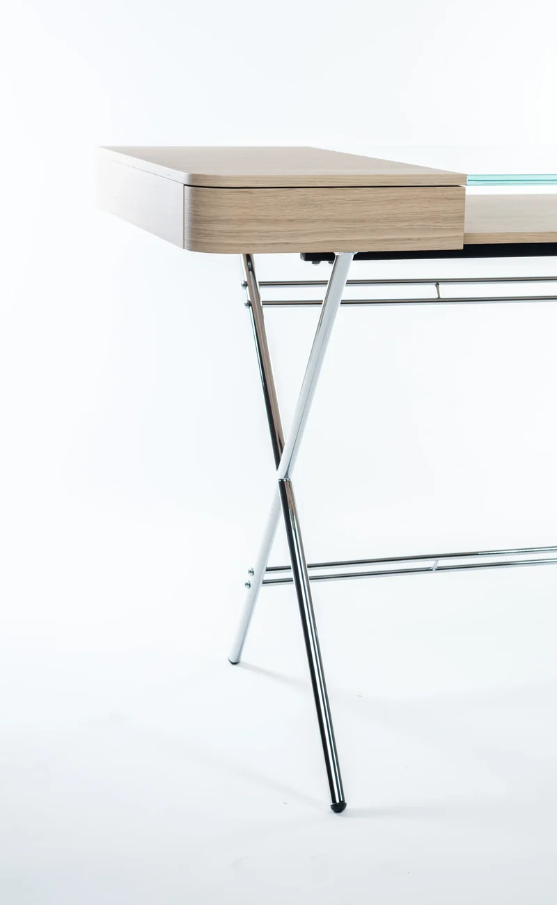 Bureau Cosimo | Plateau verre extra clair et tiroirs | Marco Zanuso Jr