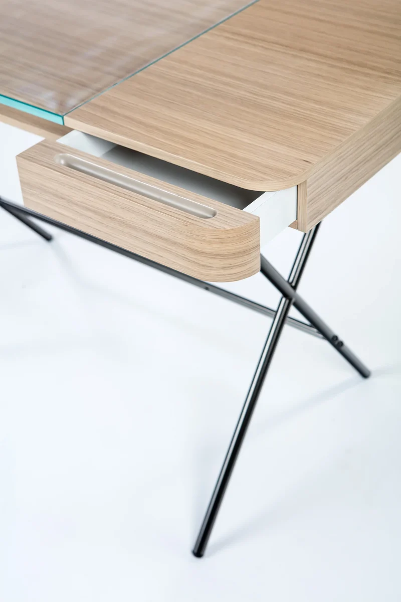 Bureau Cosimo | Plateau verre extra clair et tiroirs | Marco Zanuso Jr