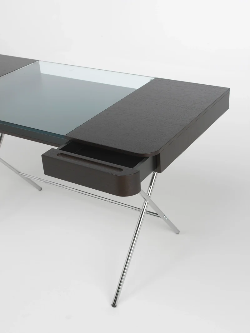 Bureau Cosimo | Plateau verre extra clair et tiroirs | Marco Zanuso Jr