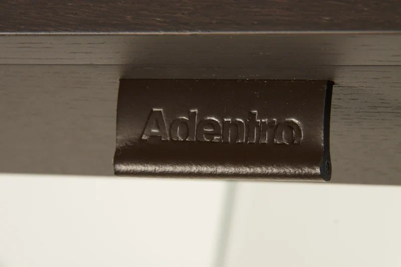 Bureau Console Zen 13 | Verre Trempé, Tiroir Bois et Poignée Cuir