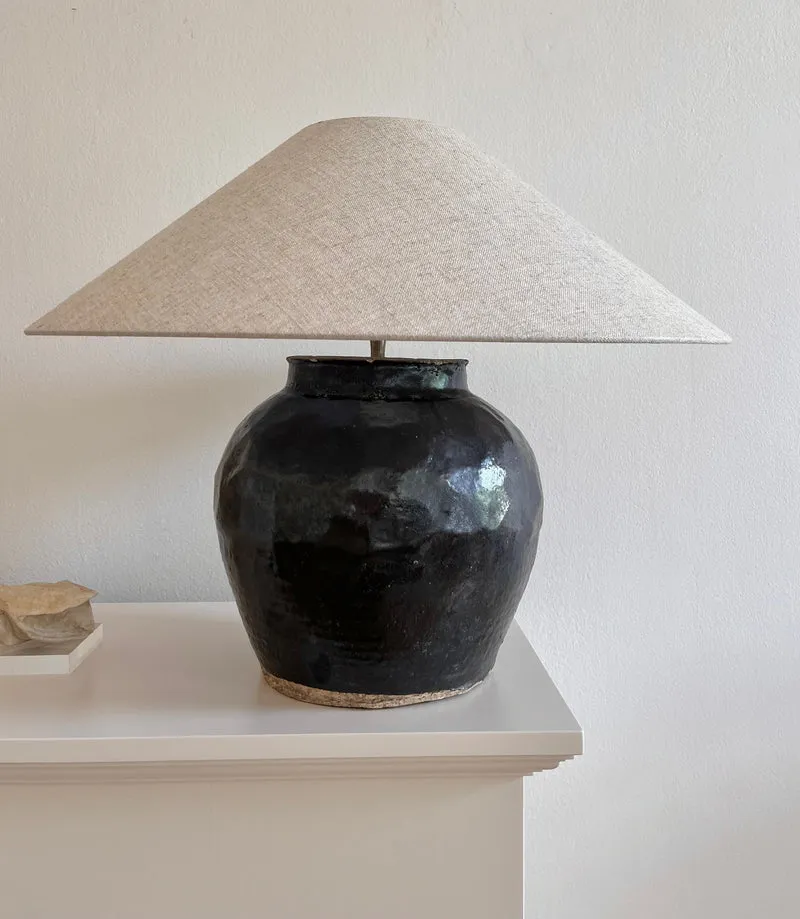 Vintage Large Antique Ceramic Table Lamp