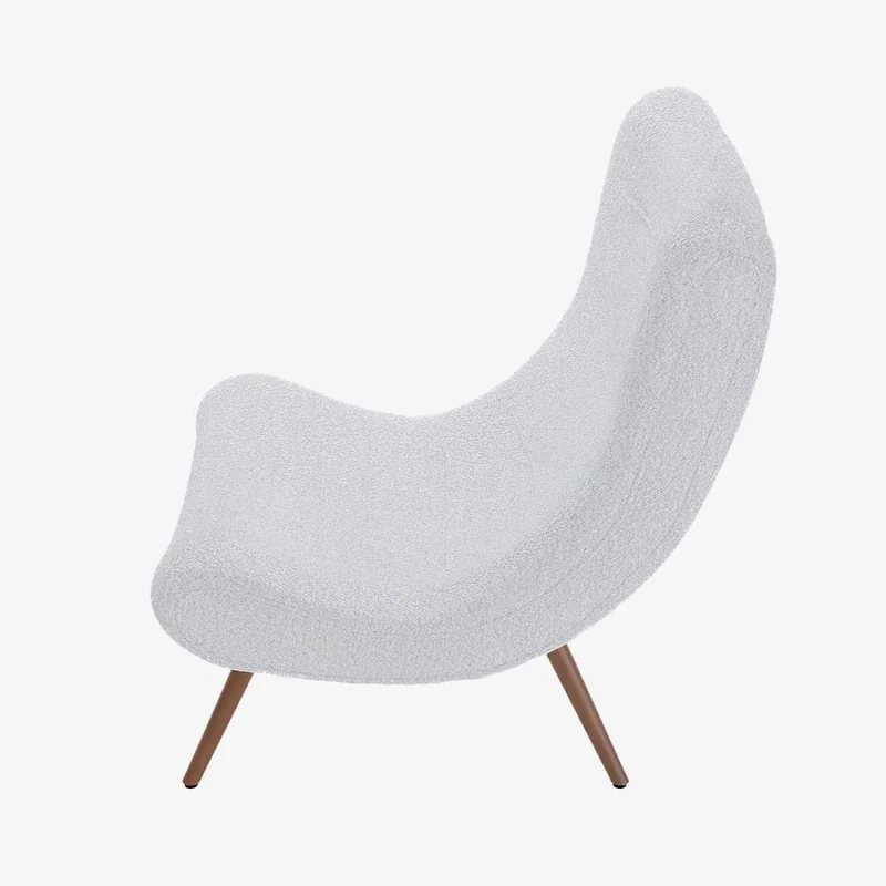 Fauteuil avec repose-pieds bouclé
