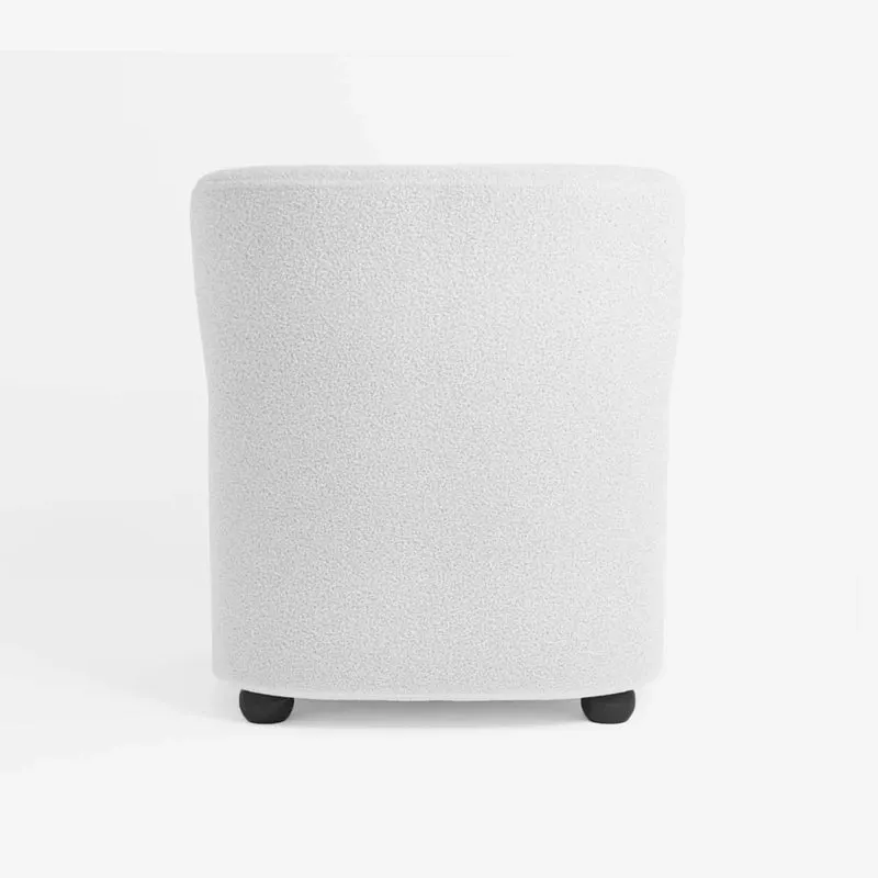Fauteuil blanc effet laine boucl e
