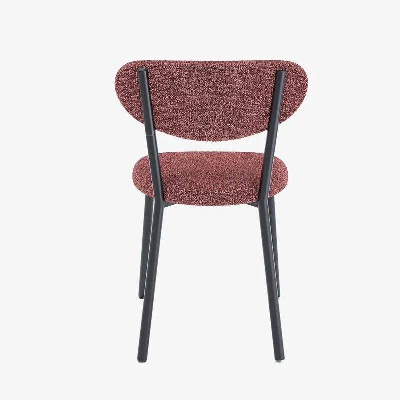 Lot de 2 chaises tissu bouclette pied métal