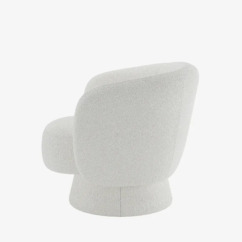 Fauteuil bouclette pivotant blanc Salma