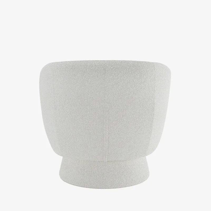 Fauteuil bouclette pivotant blanc Salma