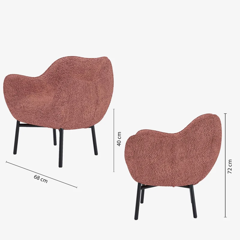Fauteuil bouclette rose