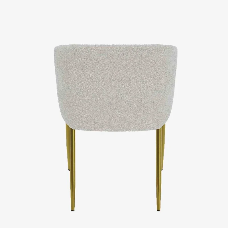 Fauteuil de salle manger bouclette blanche Basile