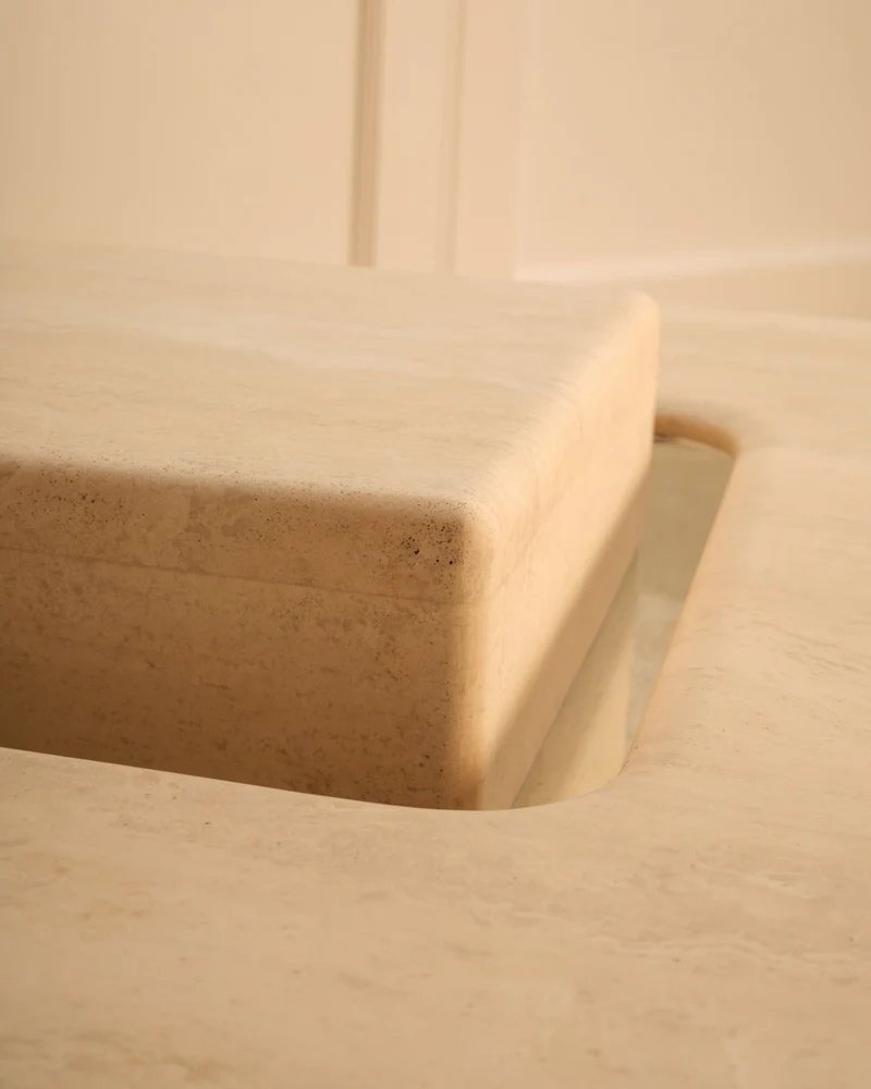 Saturn Travertine Coffee Table