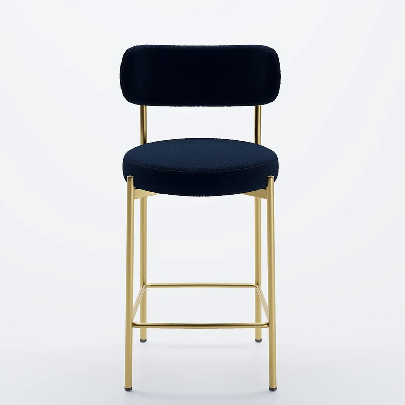 Lot de 2 fauteuils de bar velours noir Lili