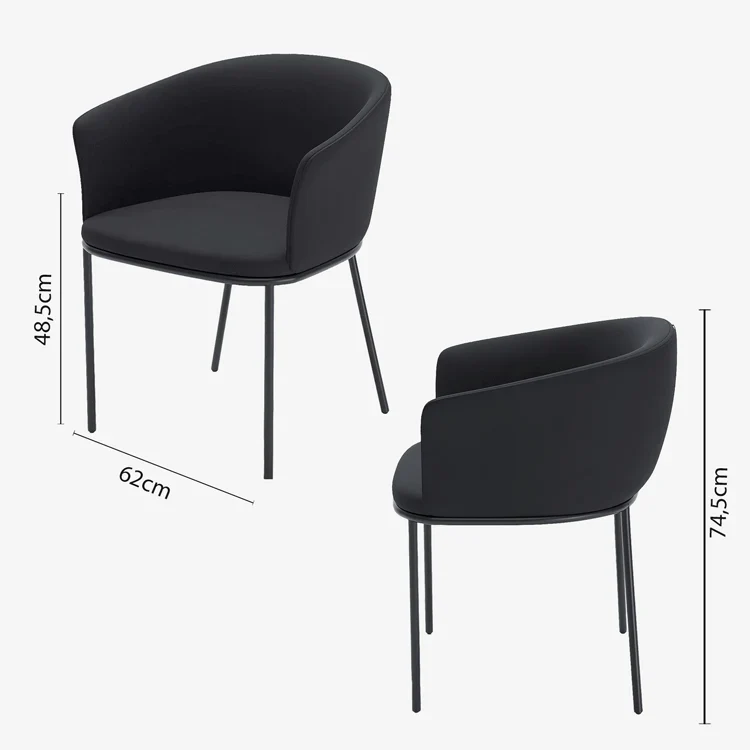 Lot de 2 fauteuils de salle à manger en velours